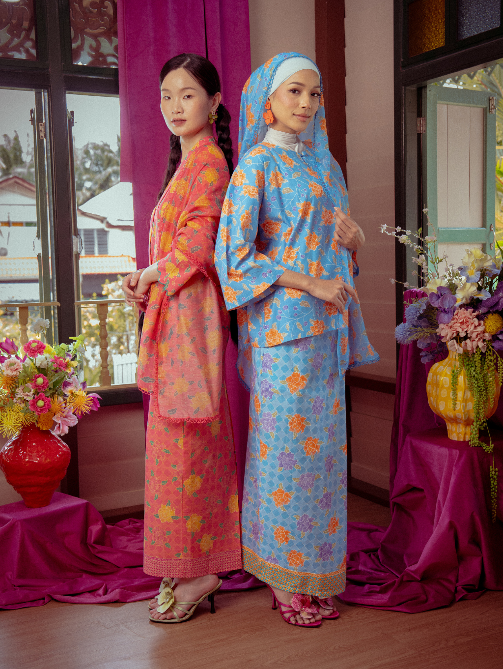 Tilly Oversized Kurung - Warisan Purnama Biru
