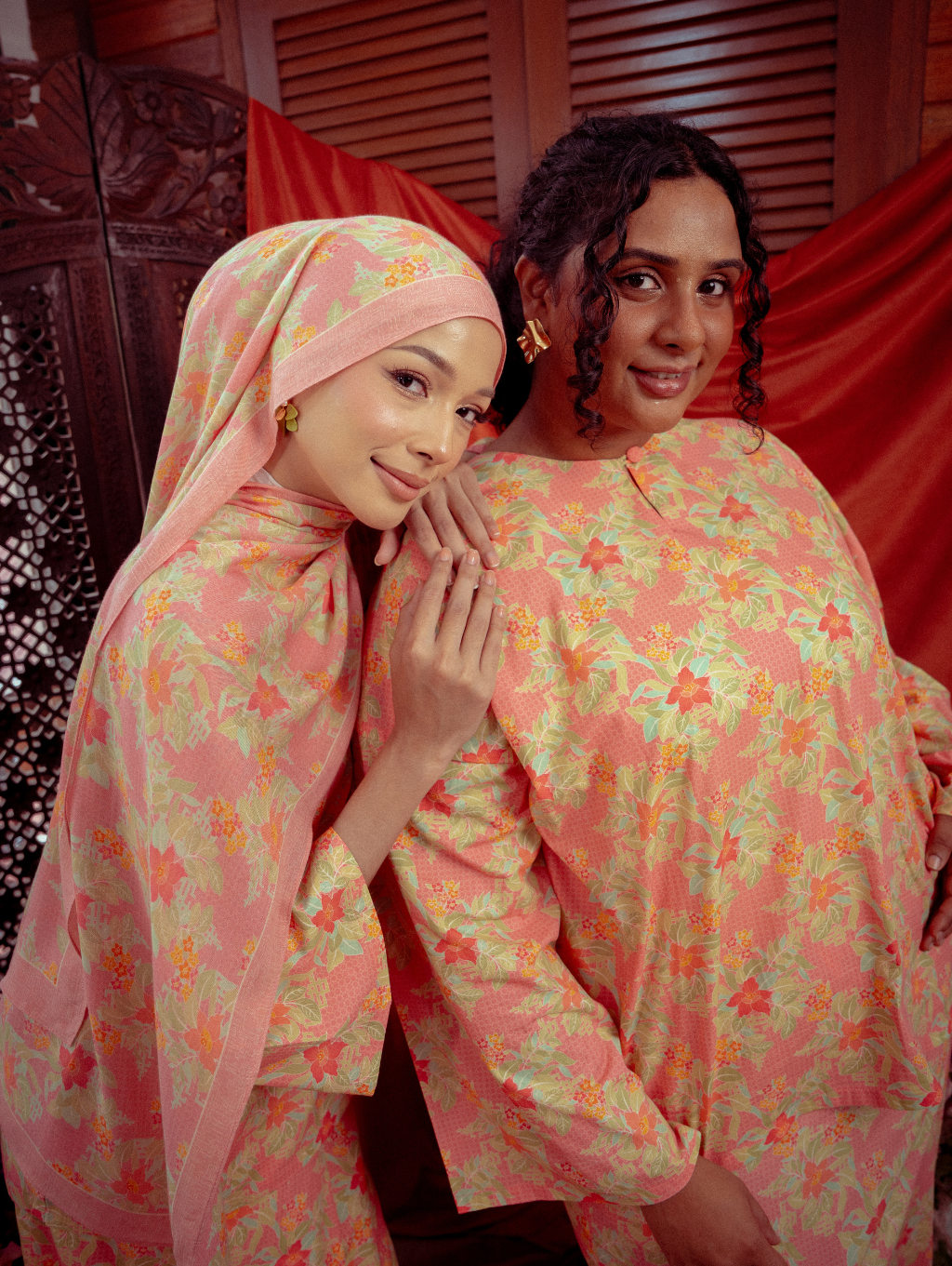 Tilly Oversized Kurung - Warisan Merah Jambu