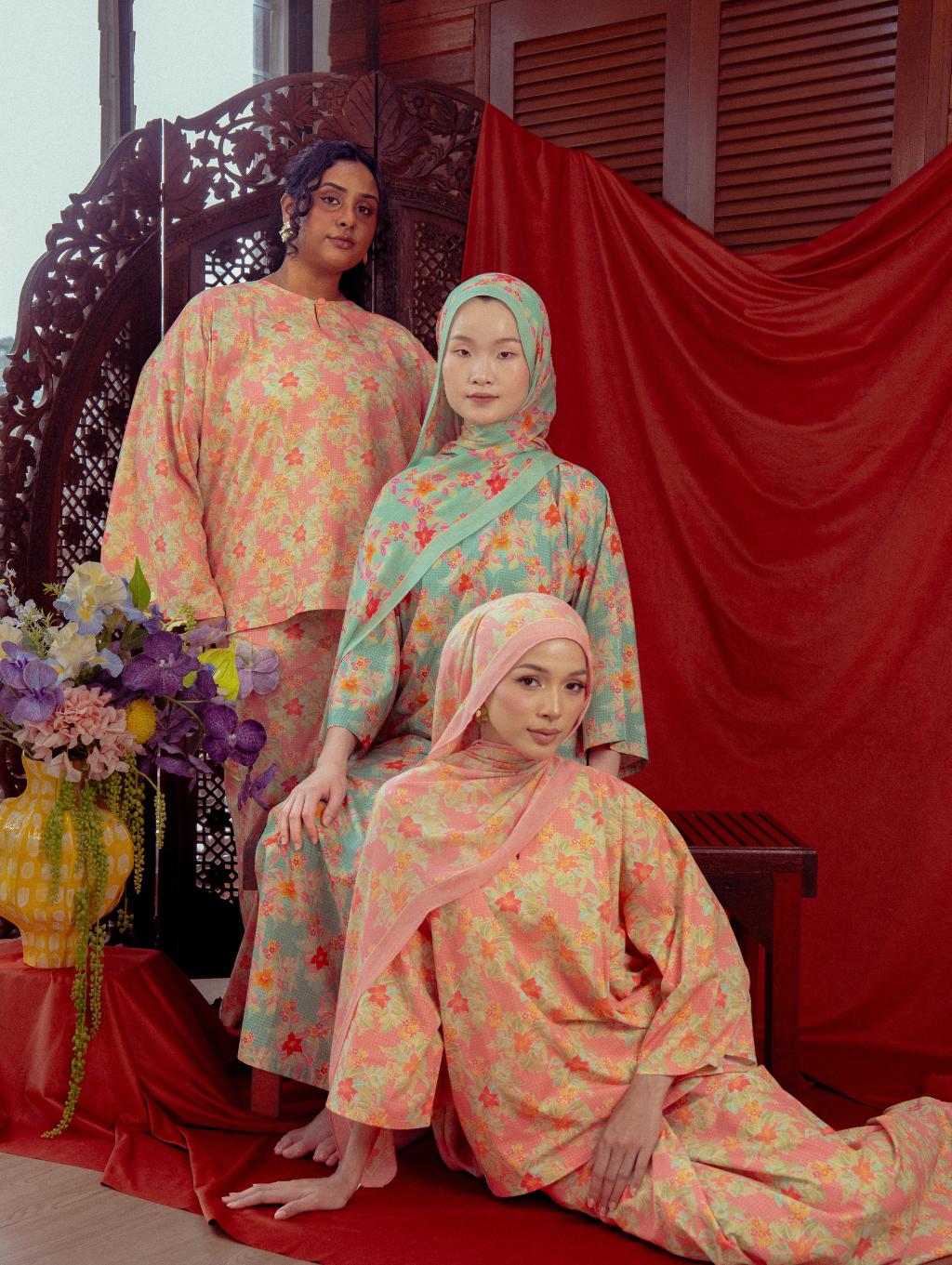 Tilly Oversized Kurung - Warisan Merah Jambu