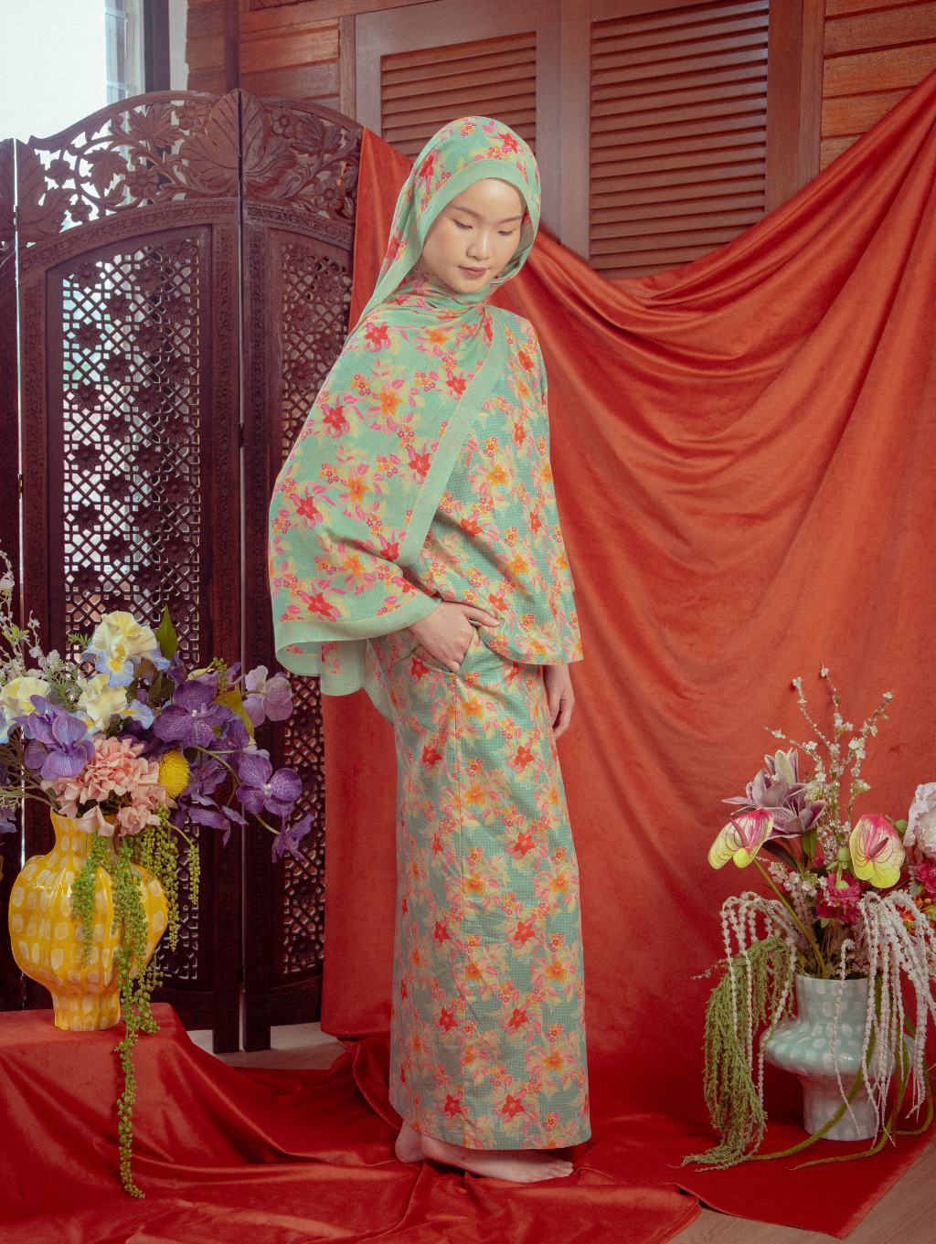 Tilly Oversized Kurung - Warisan Hijau
