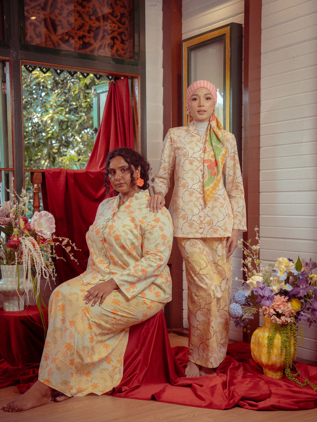 Noura Scalloped Kurung - Allunara Pink