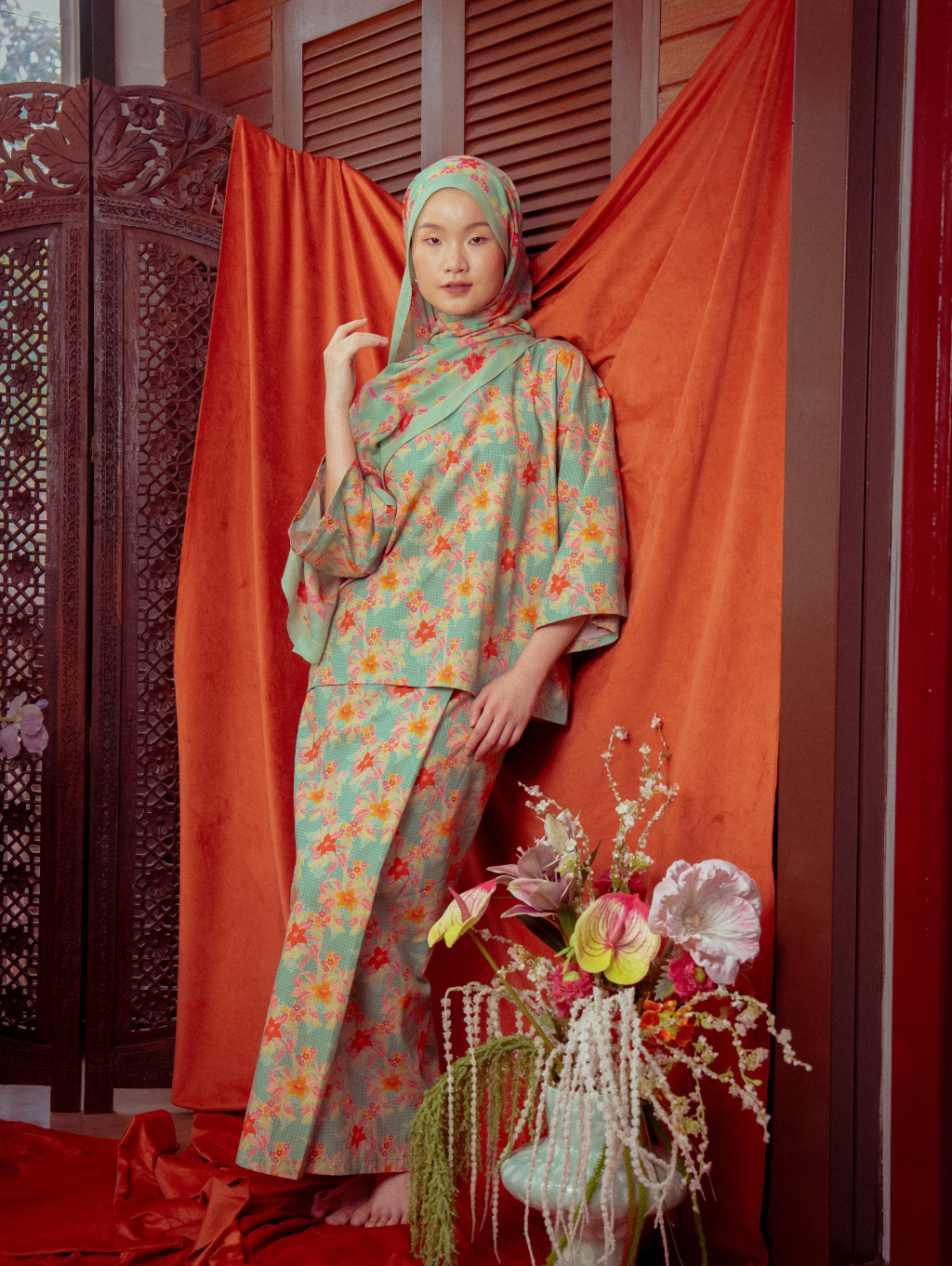 Tilly Oversized Kurung - Warisan Hijau
