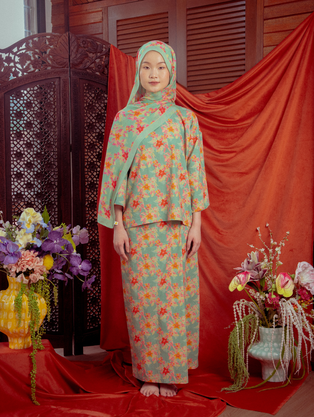 Tilly Oversized Kurung - Warisan Hijau