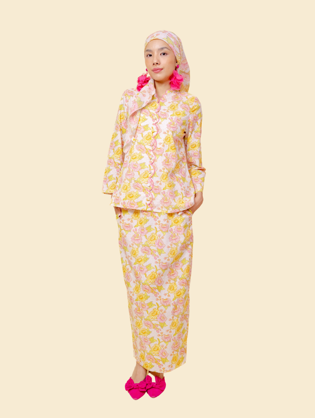 Noura Scalloped Kurung - Juwita