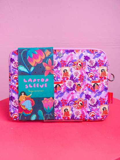 Molly Laptop Sleeve - Tropical Feast Purple