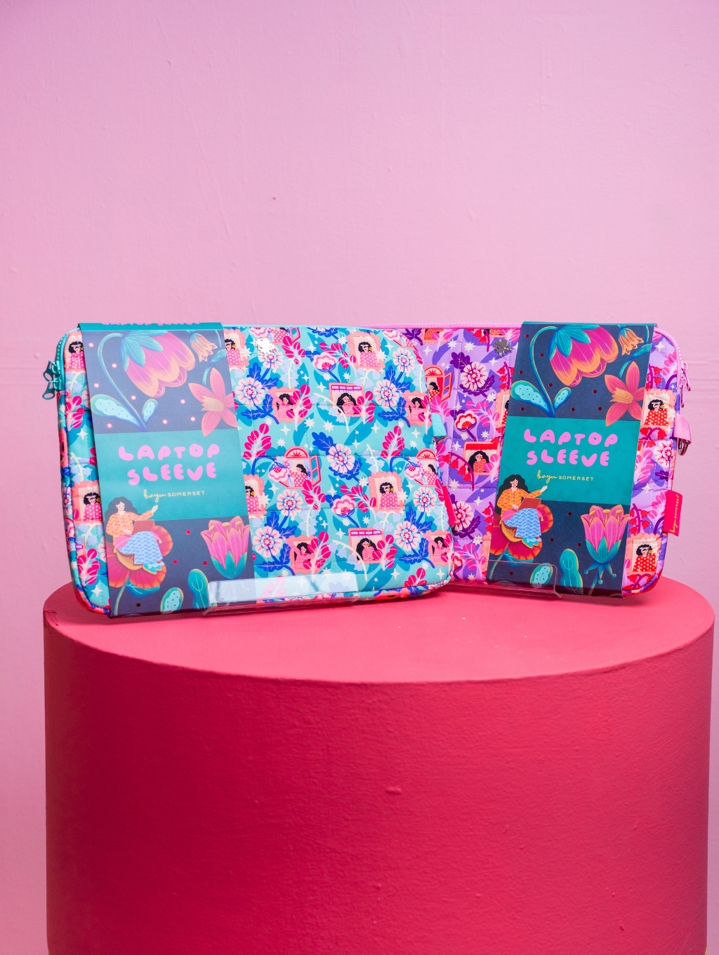 Molly Laptop Sleeve - Tropical Feast Tiffany Blue