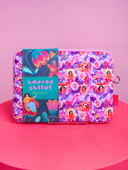 Molly Laptop Sleeve - Tropical Feast Purple