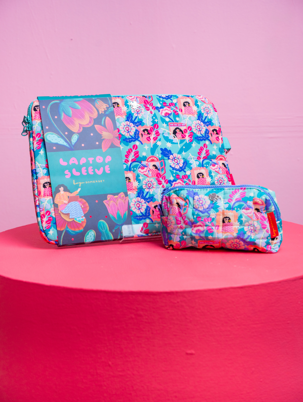 Molly Laptop Sleeve - Tropical Feast Tiffany Blue