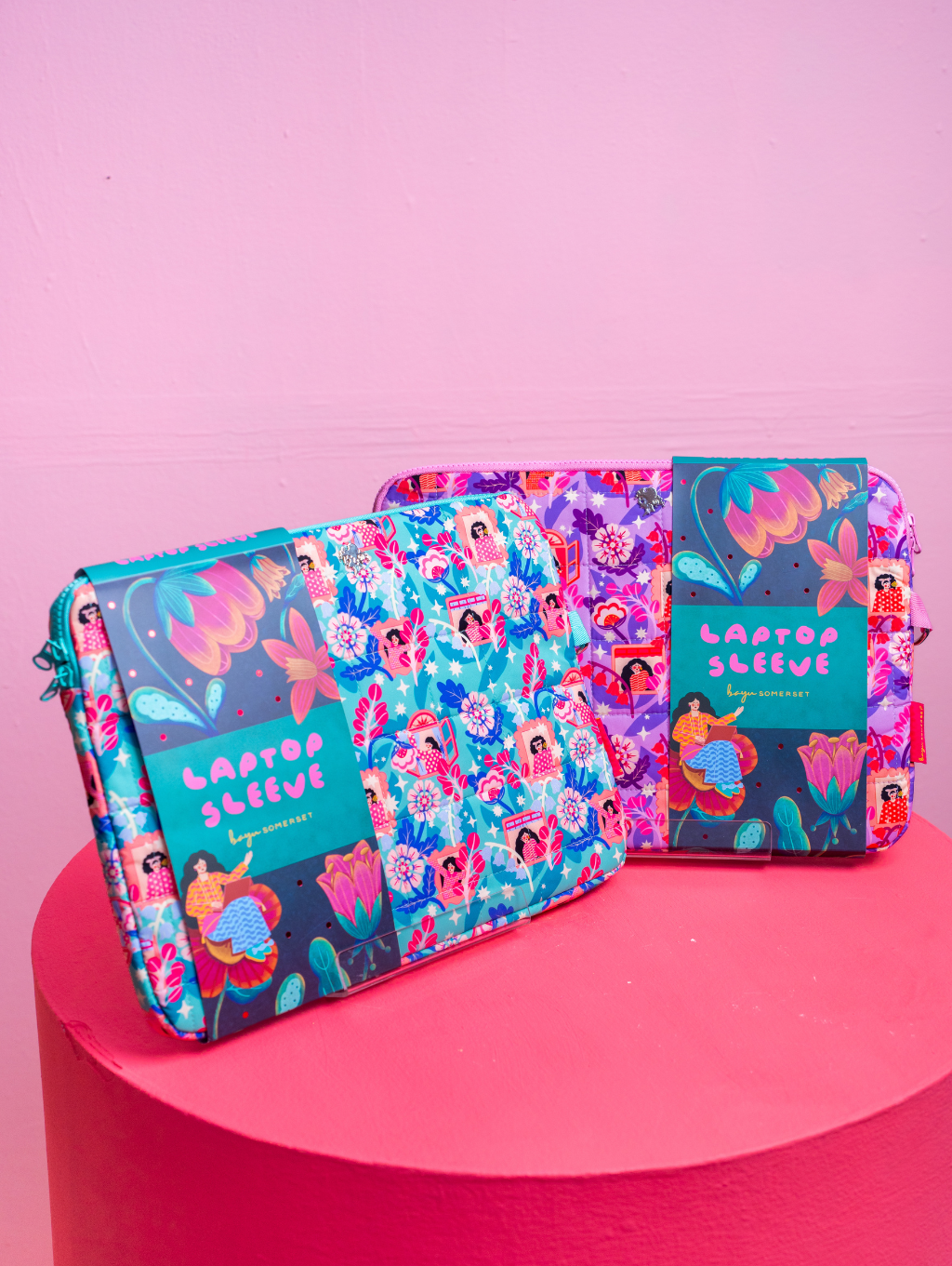 Molly Laptop Sleeve - Tropical Feast Tiffany Blue