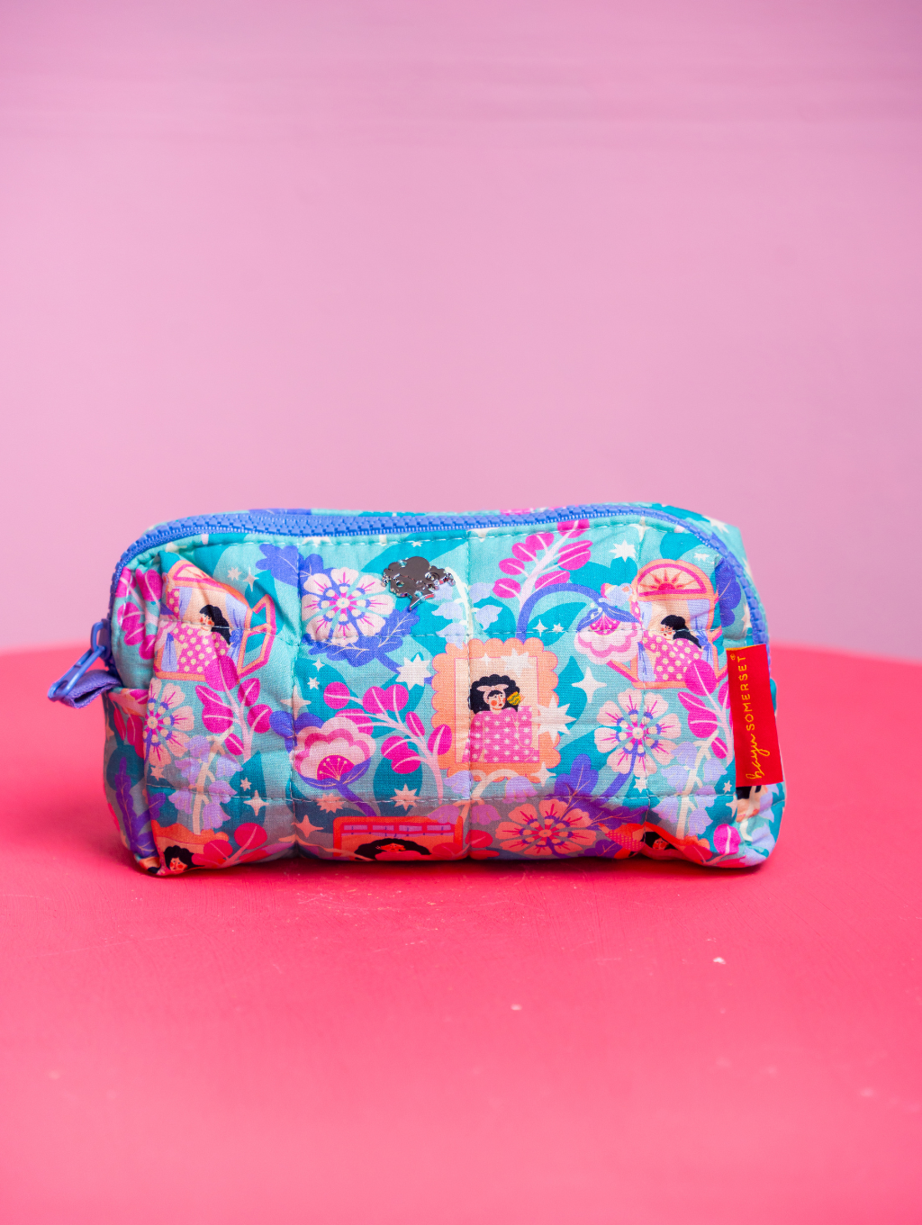Molly Vanity Bag - Tropical Feast Tiffany Blue