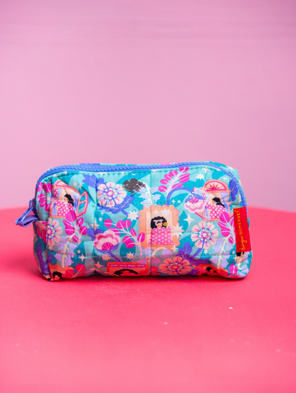 Molly Vanity Bag - Tropical Feast Tiffany Blue