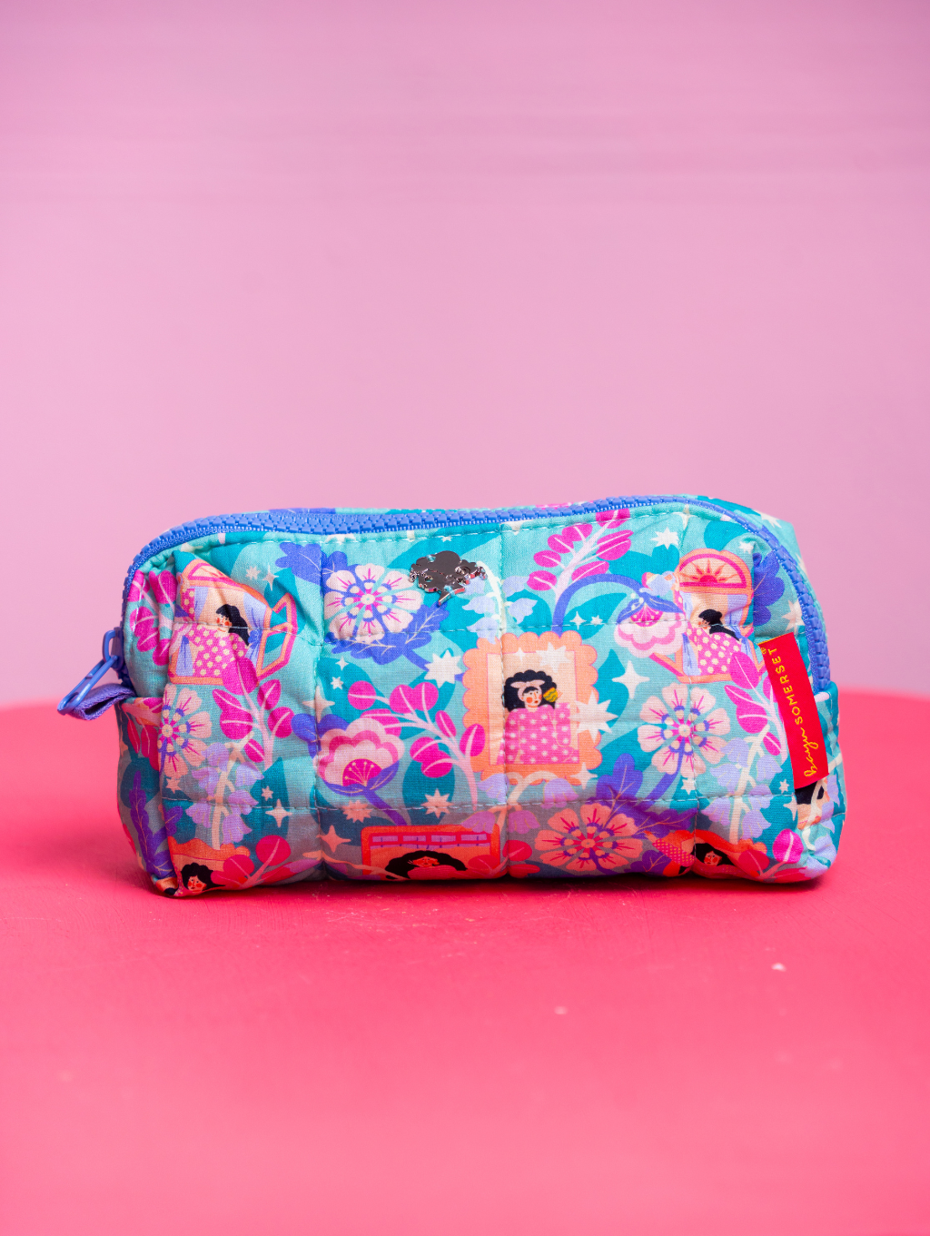 Molly Vanity Bag - Tropical Feast Tiffany Blue