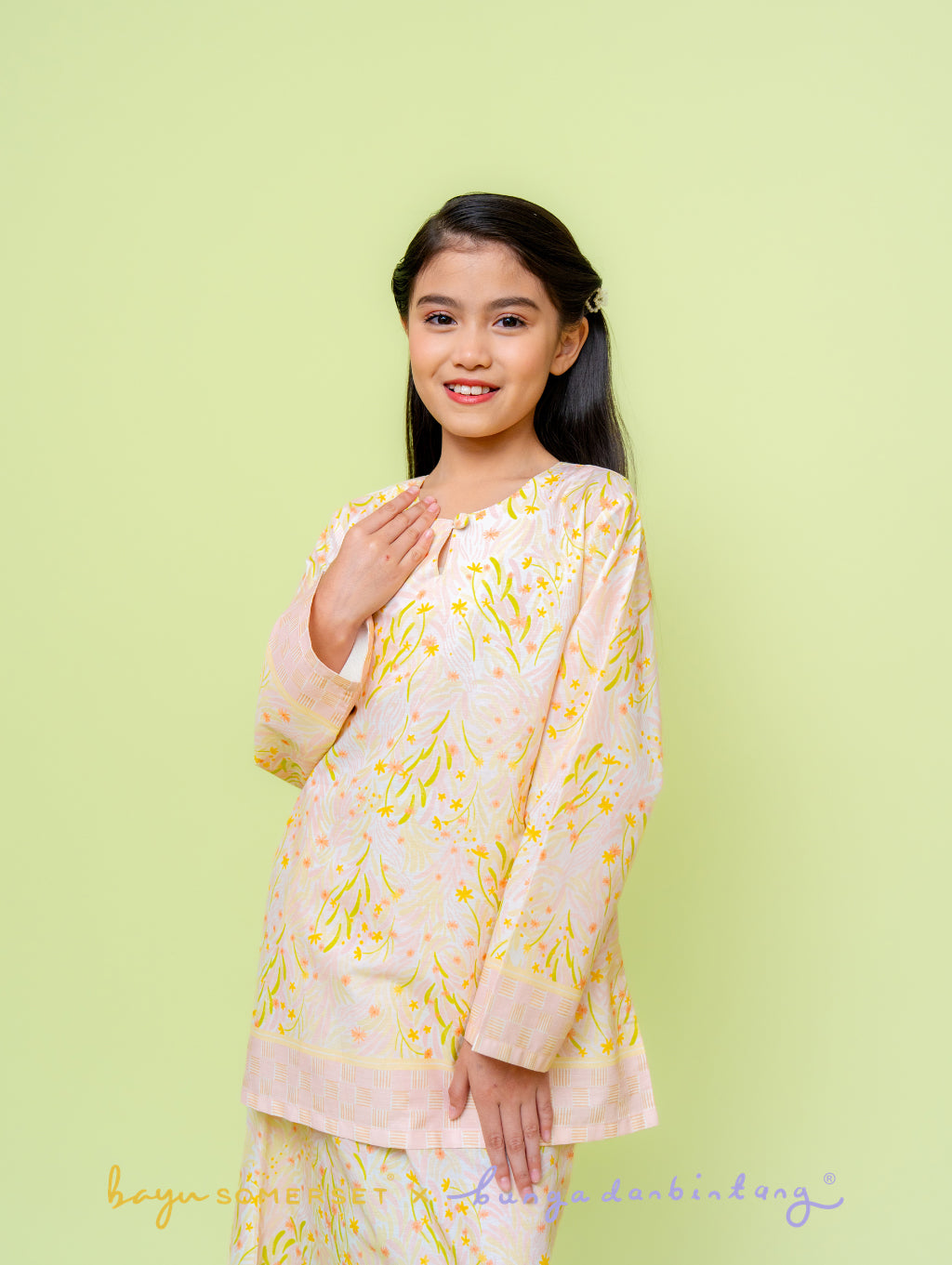 KIDS Fleur Kurung - Pink