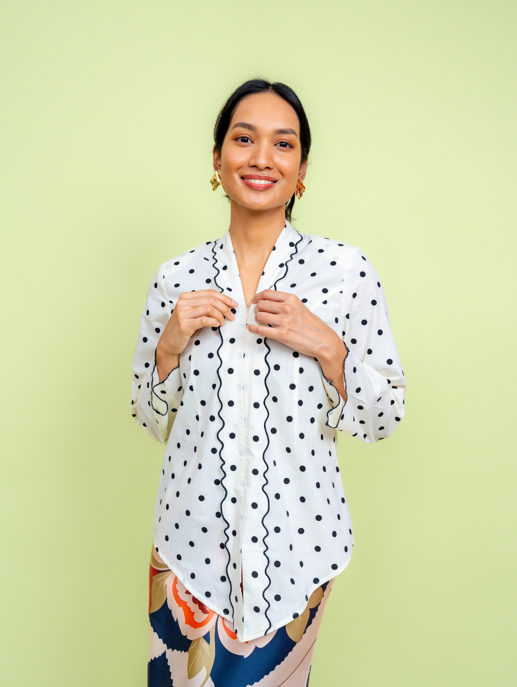 Elora Kebaya Top - Polka