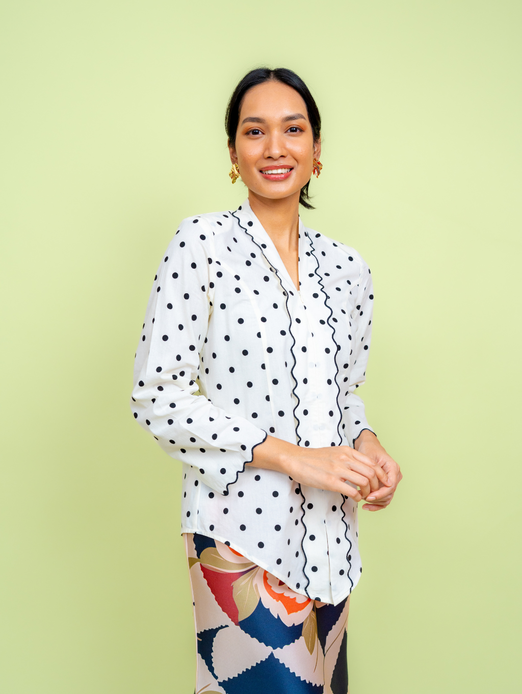 Elora Kebaya Top - Polka