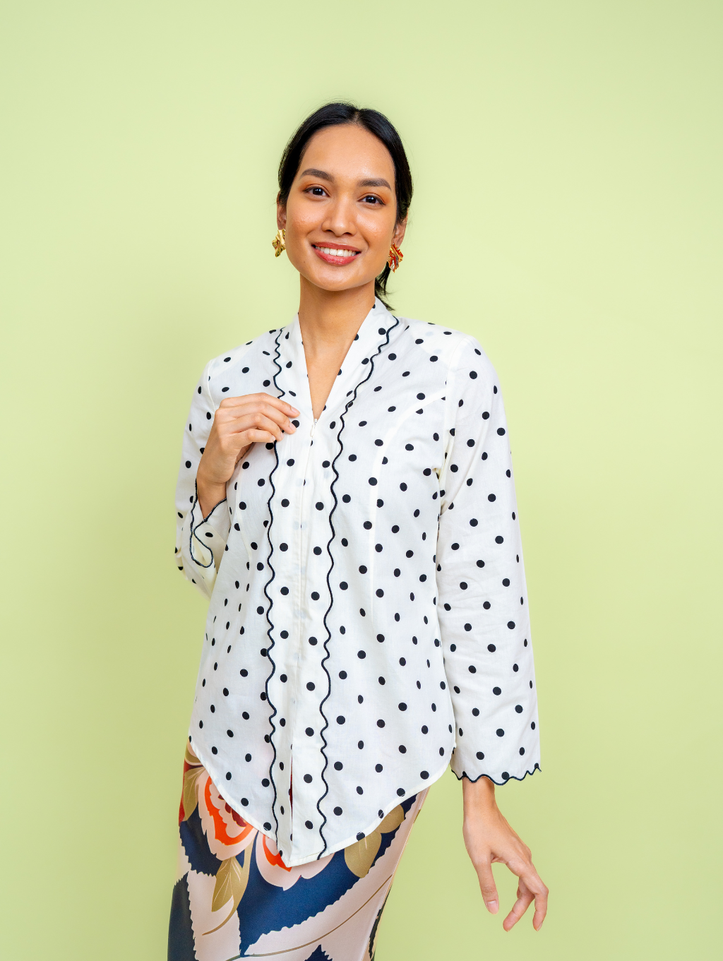 Elora Kebaya Top - Polka
