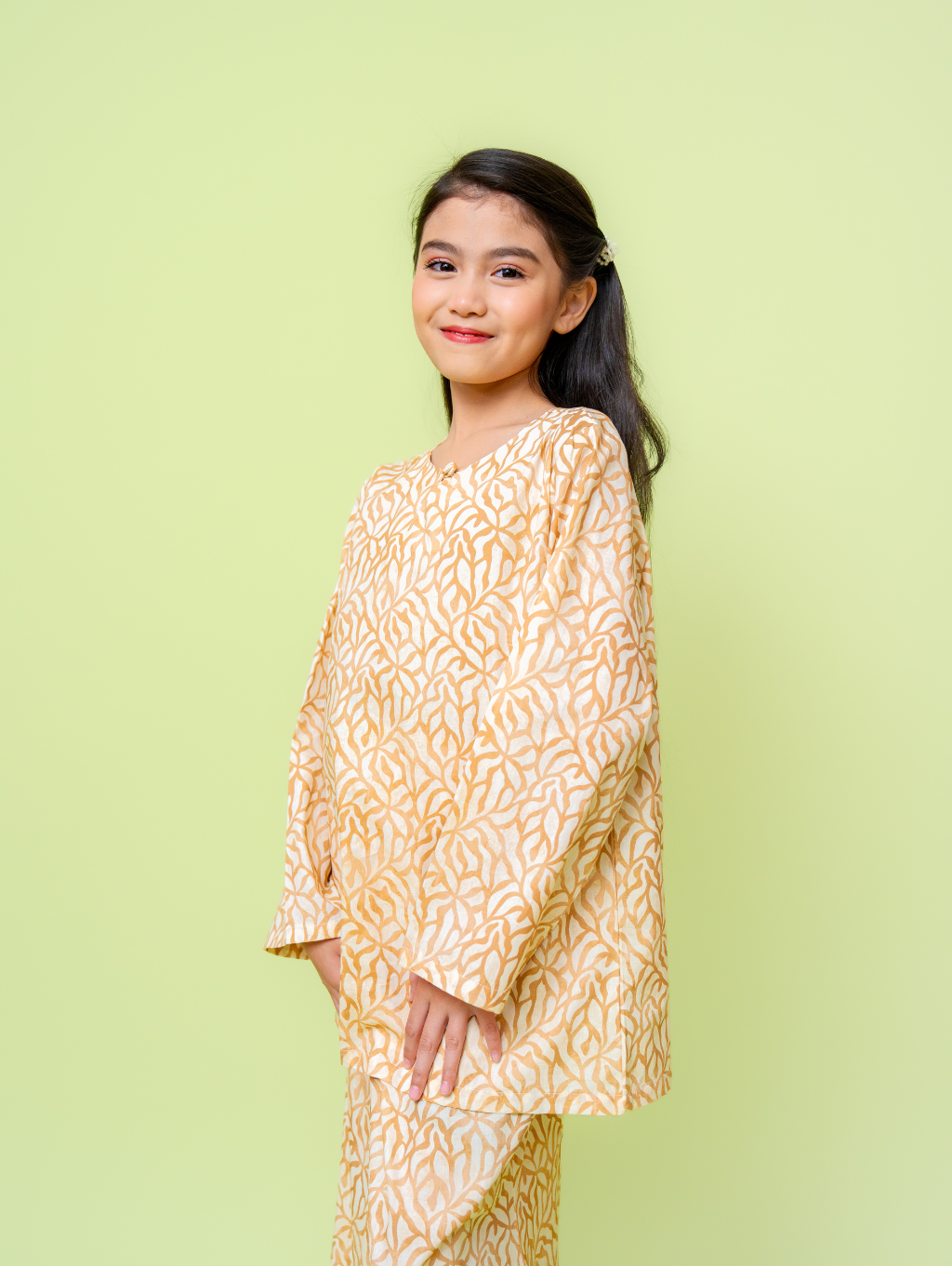 KIDS Grain Kurung - Cream
