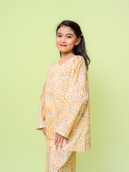 KIDS Grain Kurung - Cream