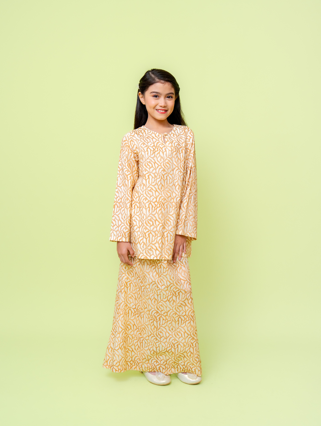 KIDS Grain Kurung - Cream