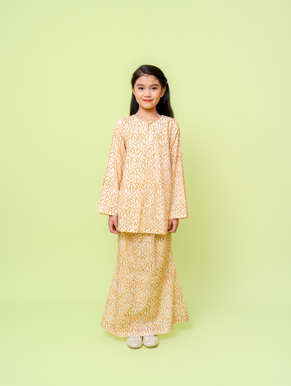 KIDS Grain Kurung - Cream