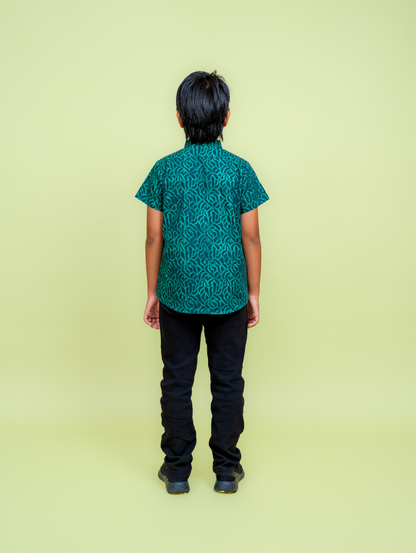 KIDS Basil Shirt - Grain Teal