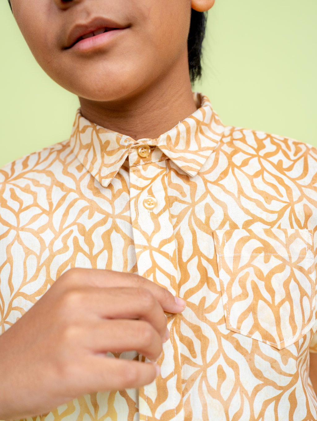 KIDS Basil Shirt - Grain Cream