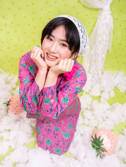 Noura Scalloped Kurung - Strawbliss Pink