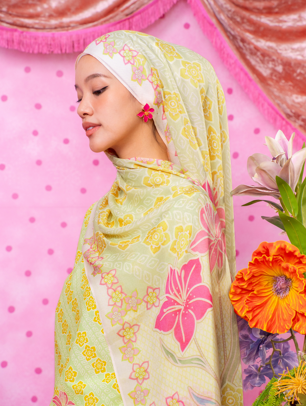 Lana Modal Shawl - Blossom Weave Green
