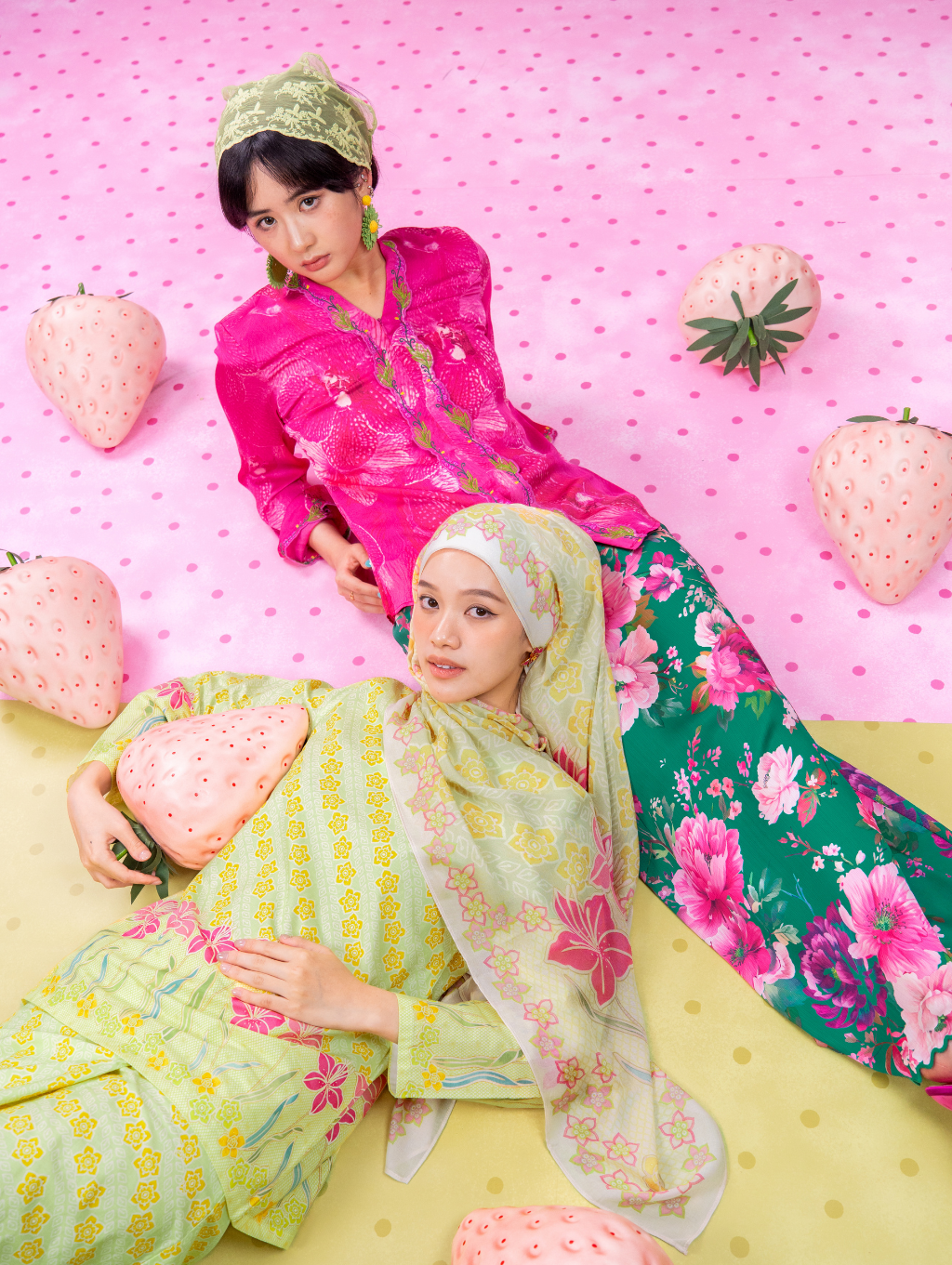 Blossom Weave Kurung - Green