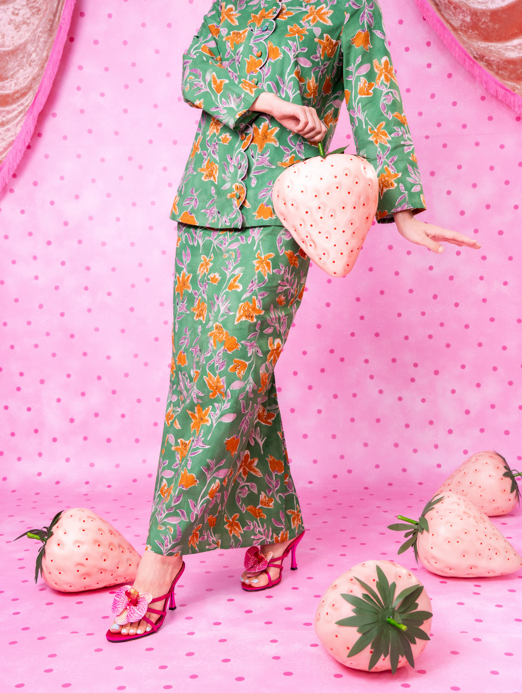Noura Scalloped Kurung - Strawbliss Green