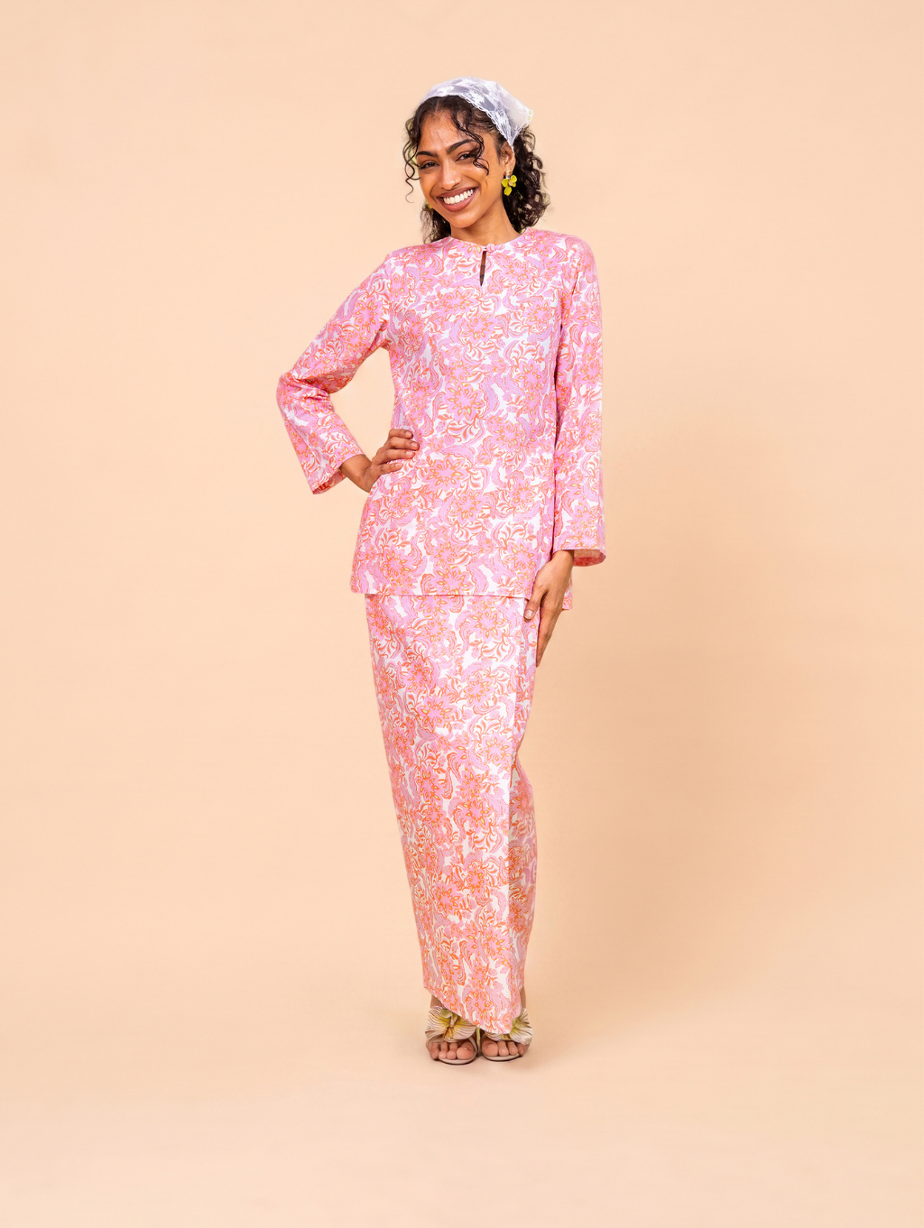 Whimsyberry Kurung - Soft Pink