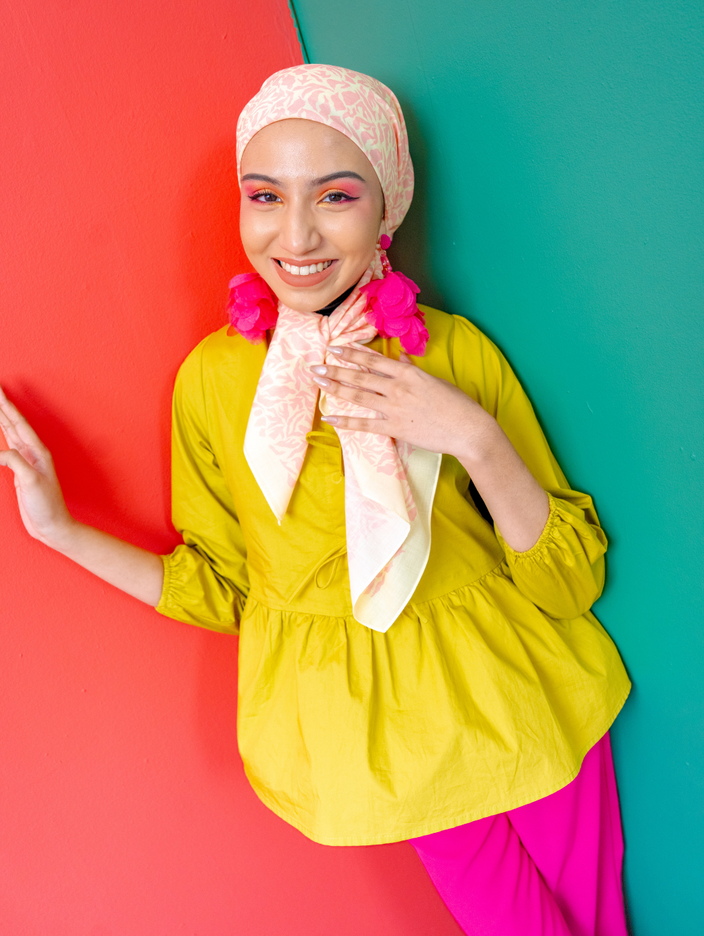 Square Scarf - Eden Pink
