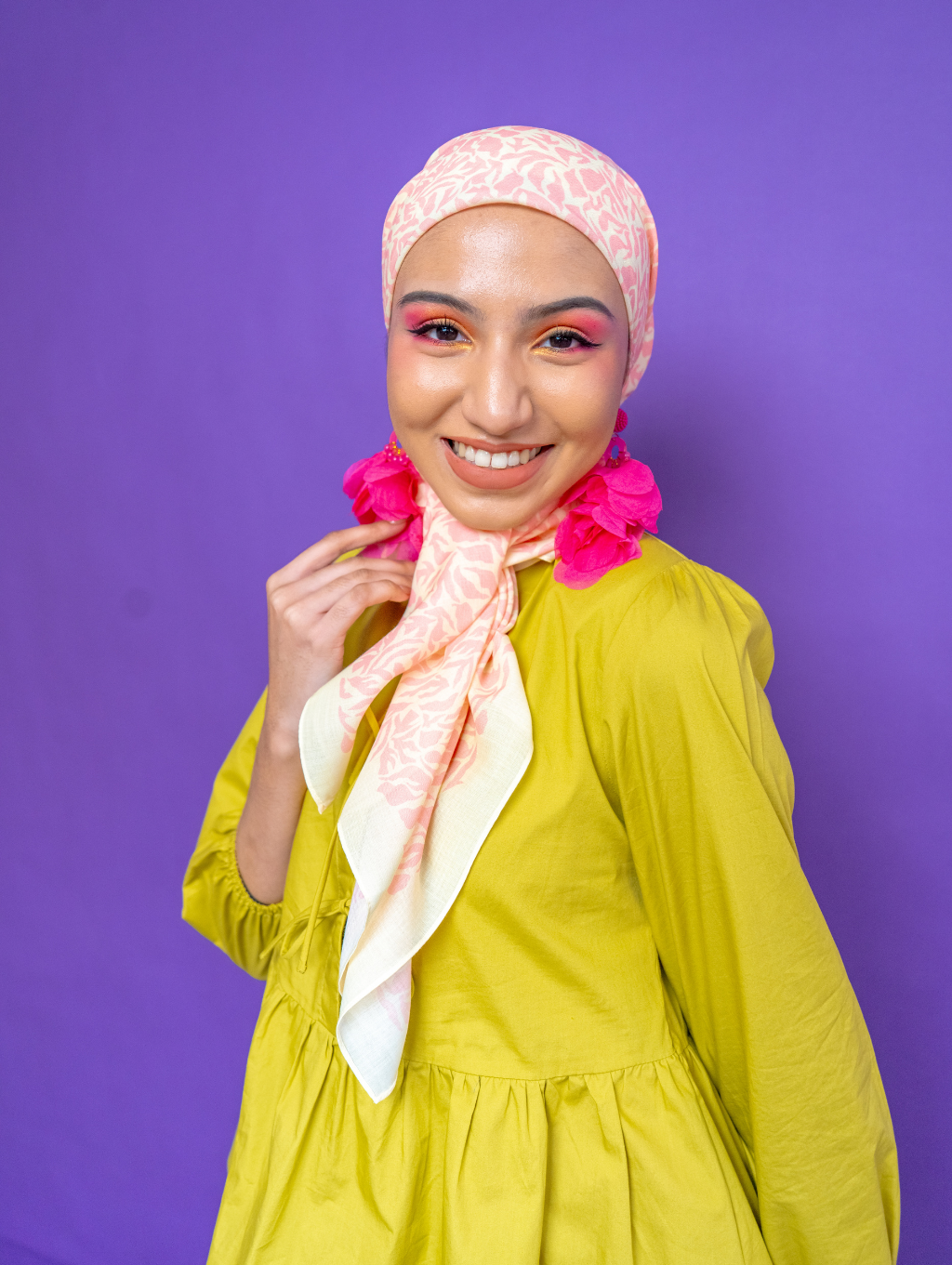 Square Scarf - Eden Pink