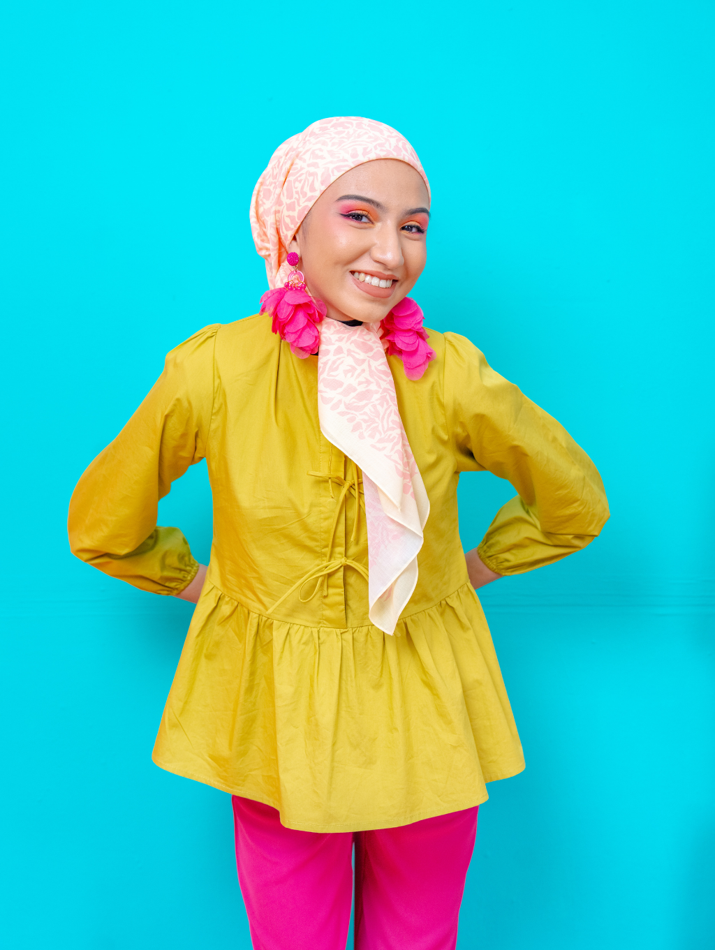 Square Scarf - Eden Pink