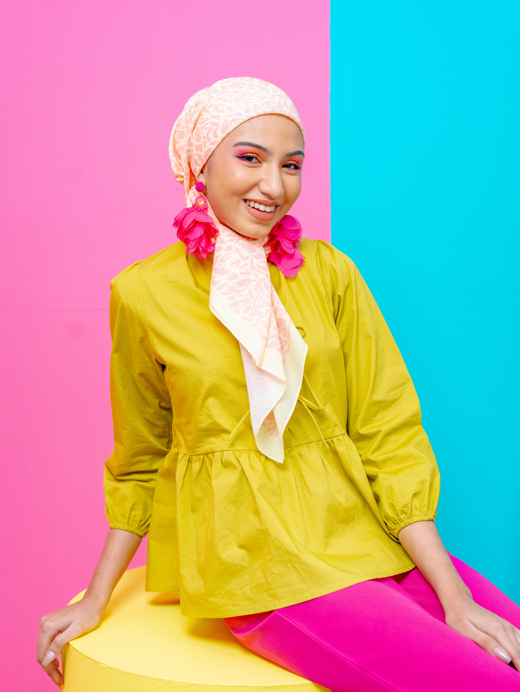 Square Scarf - Eden Pink