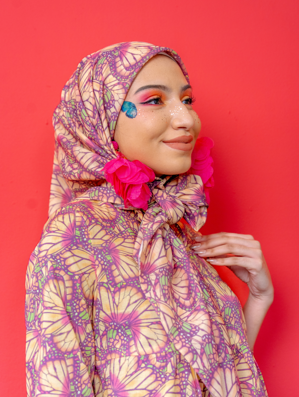 Square Scarf - Mariposa Pink