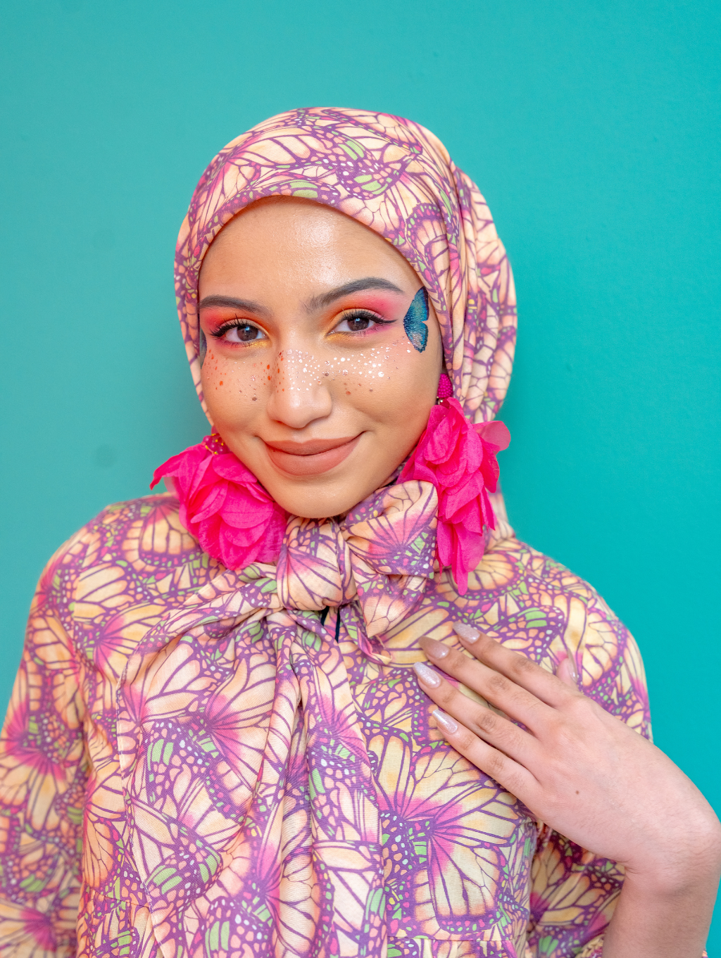Square Scarf - Mariposa Pink