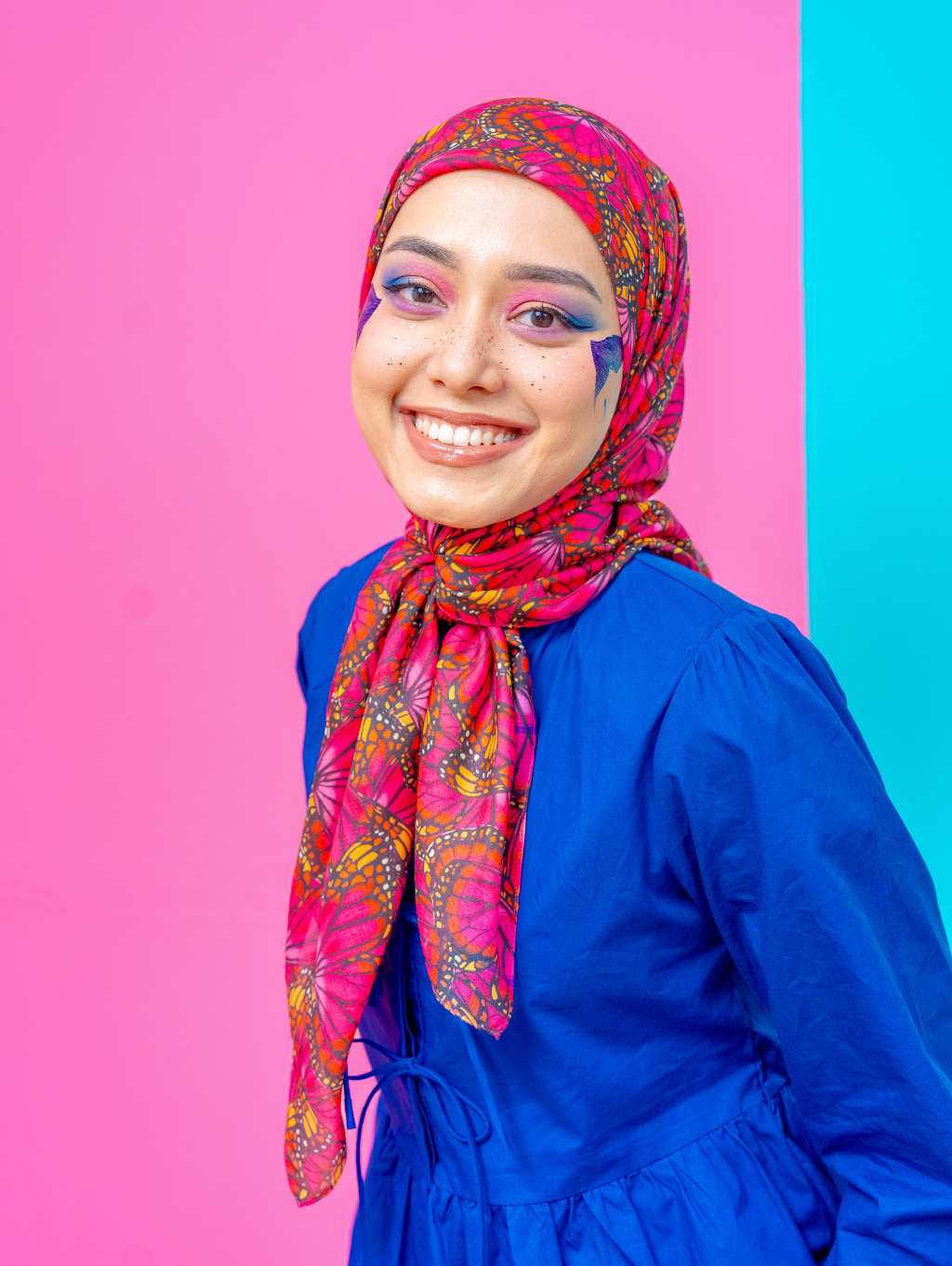 Square Scarf - Mariposa Fuchsia