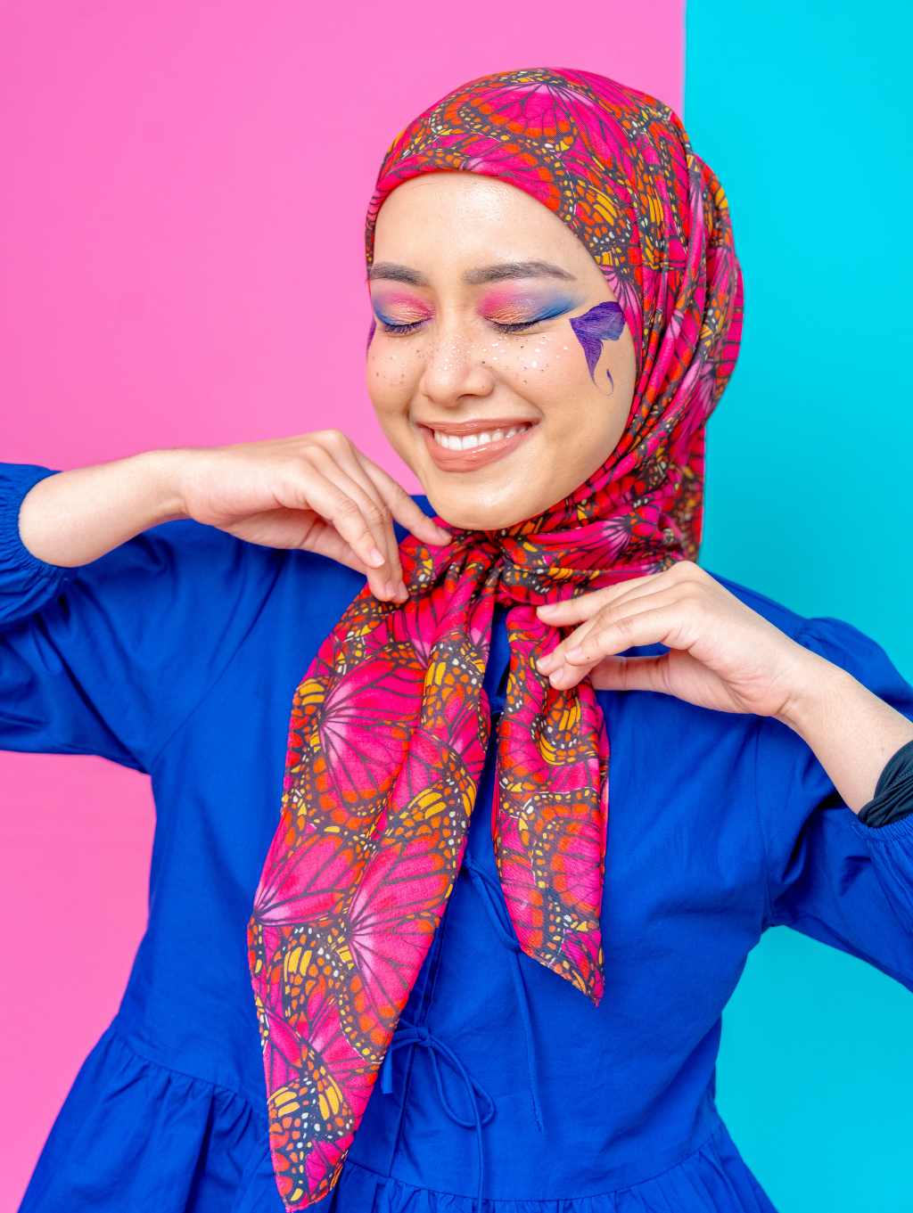 Square Scarf - Mariposa Fuchsia