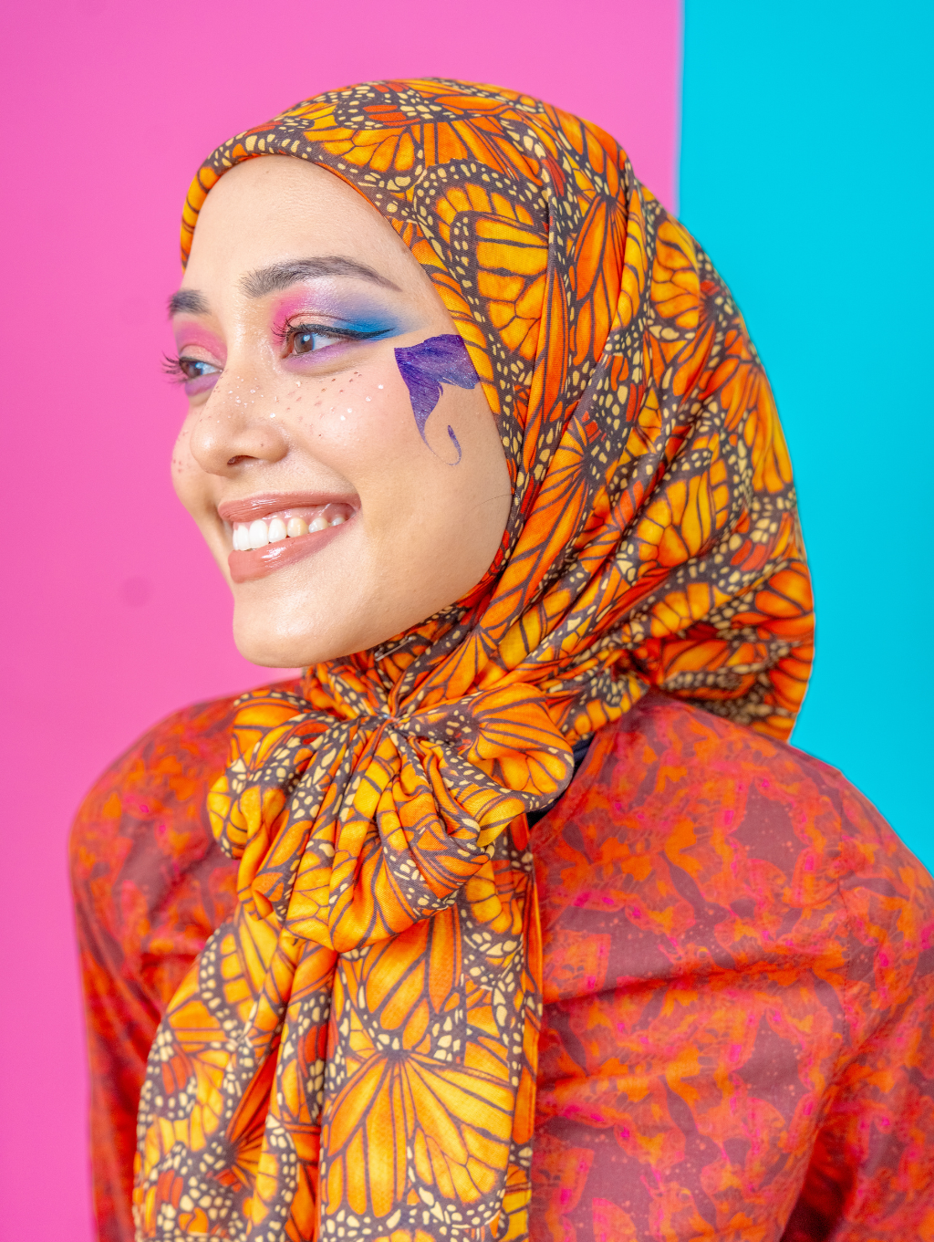 Square Scarf - Mariposa Orange