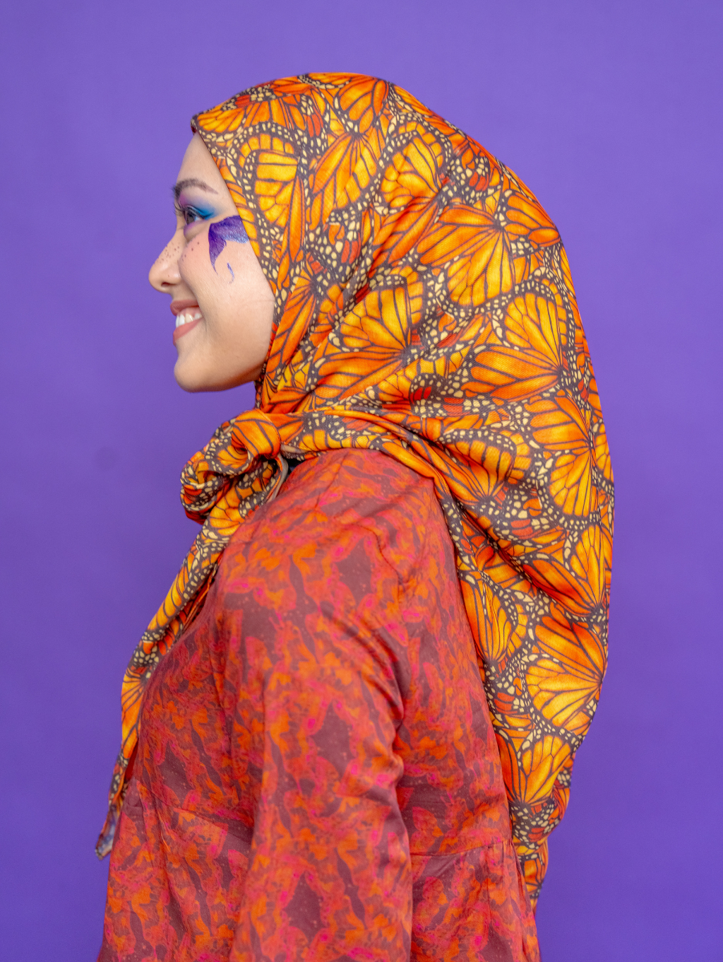 Square Scarf - Mariposa Orange
