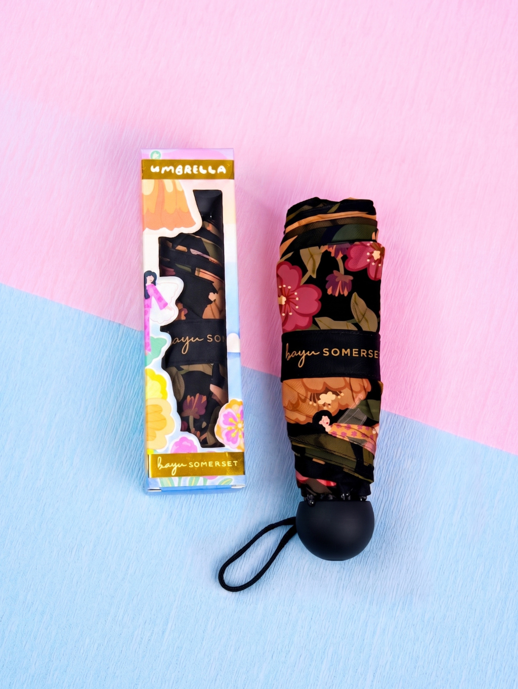 Molly Umbrella - Black Peony