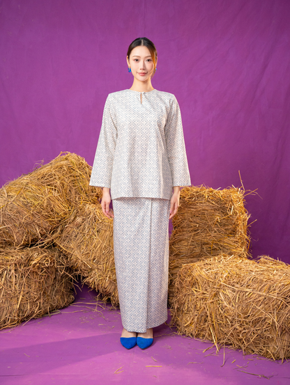 Natura Kurung in Cream