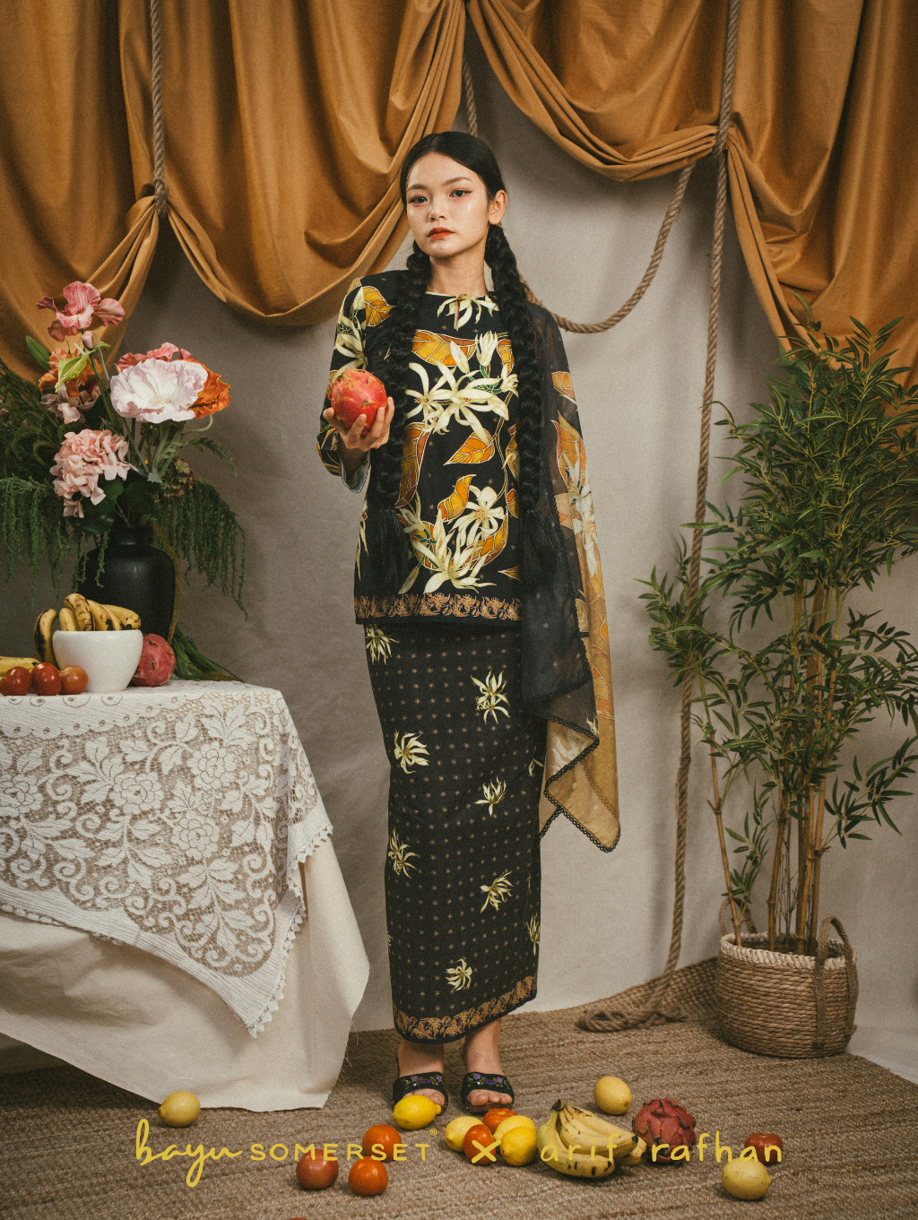 Cempaka Kurung - Hitam (with shawl)