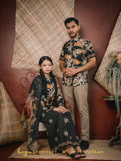 Cempaka Kurung - Hitam (with shawl)