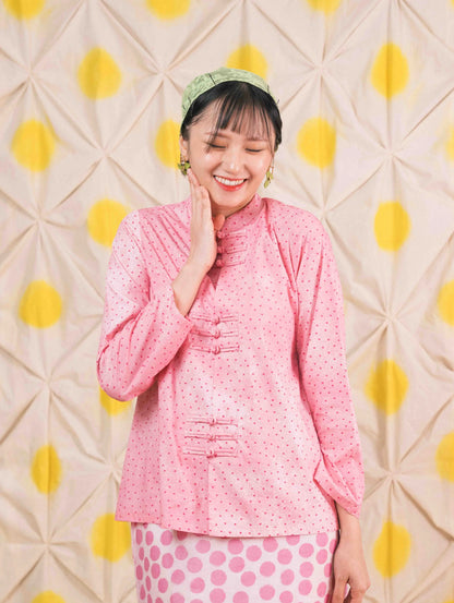 Imperial Top - Pois Pink