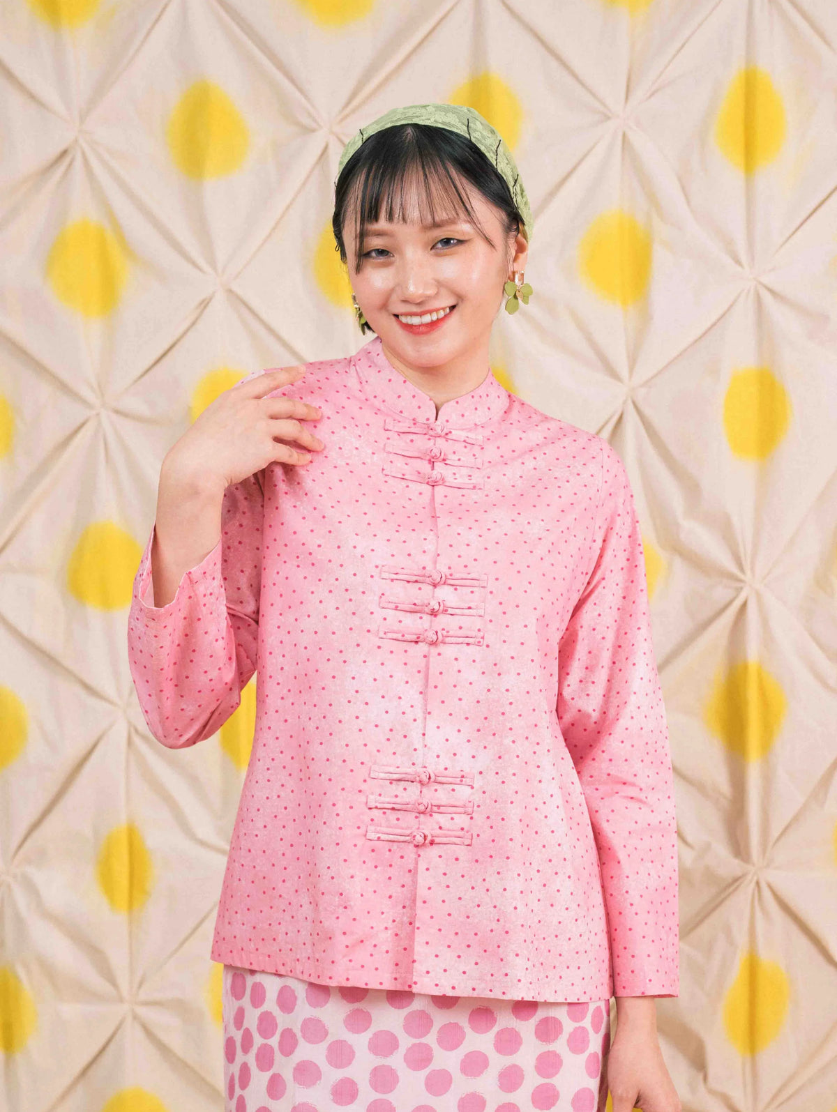 Imperial Top - Pois Pink