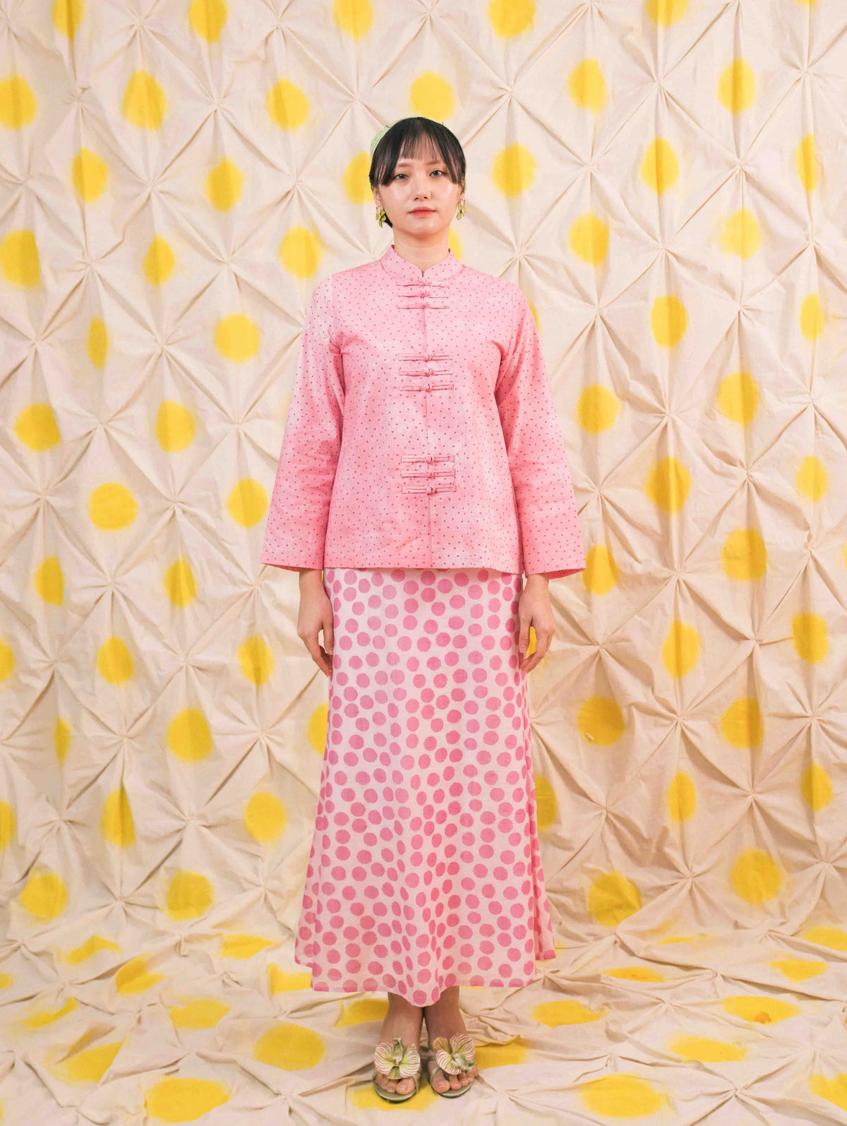 Imperial Top - Pois Pink