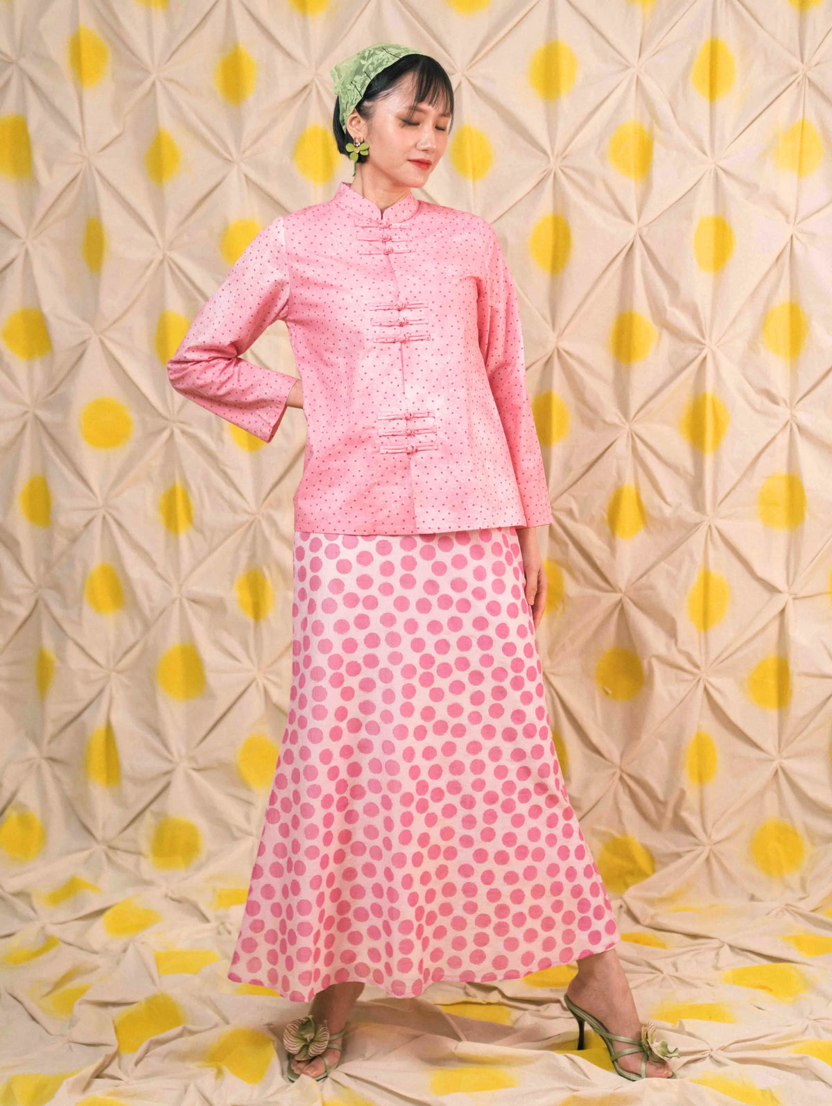 Imperial Top - Pois Pink