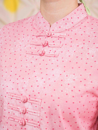 Imperial Top - Pois Pink